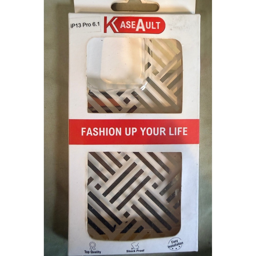 Kaseault iPhone 13 Pro Case 6.1 White Geometric Lattice Shockproof Phone Cover